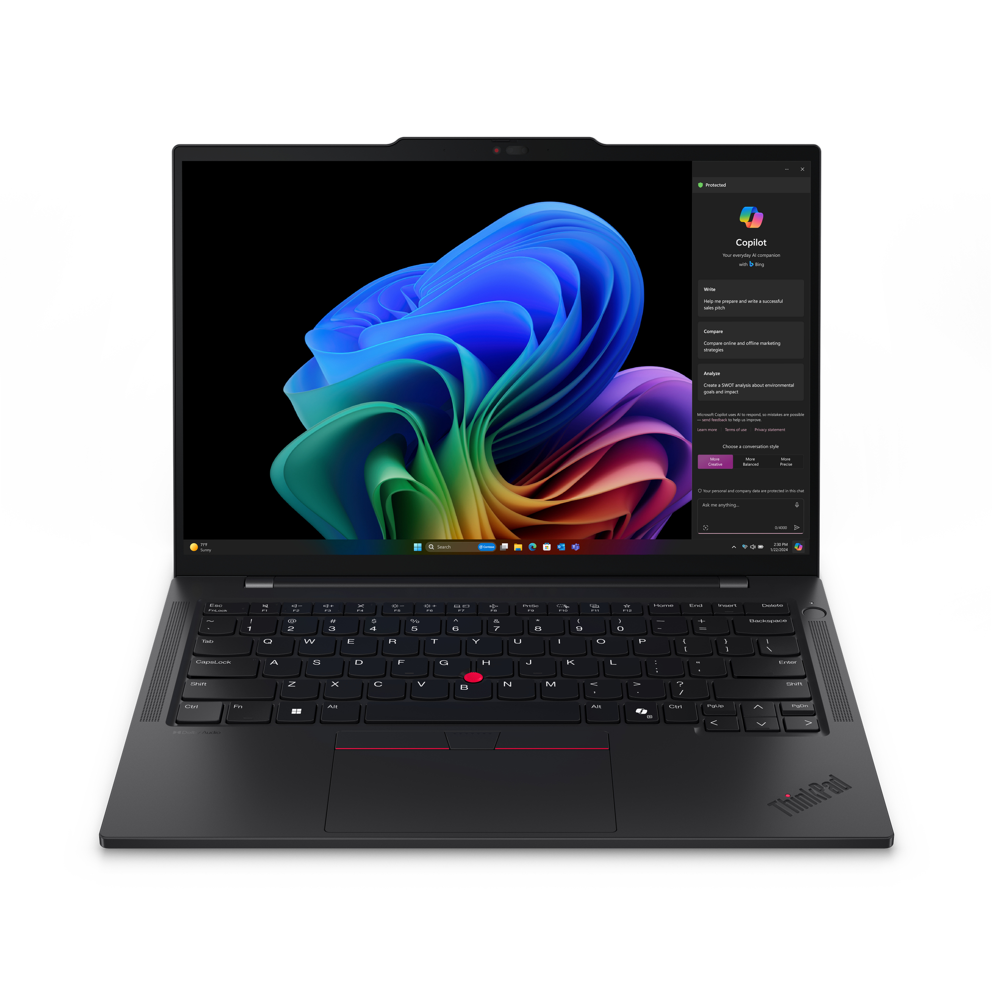 Lenovo ThinkPad T14s Gen 6 (Snapdragon) Copilot+ PC Qualcomm Snapdragon X1E-78-100 Laptop 35.6 cm (14") WUXGA 32 GB LPDDR5x-SDRAM 1 TB SSD Wi-Fi 7 (802.11be) Windows 11 Pro UK English Black