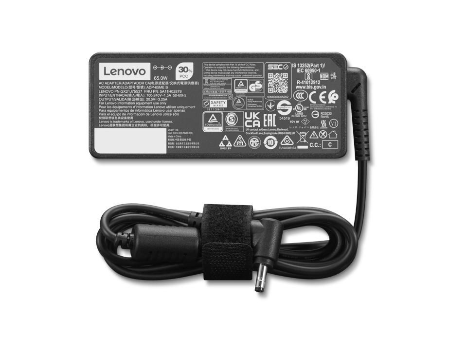Lenovo 4X21K07722 power adapter/inverter Indoor 65 W Black