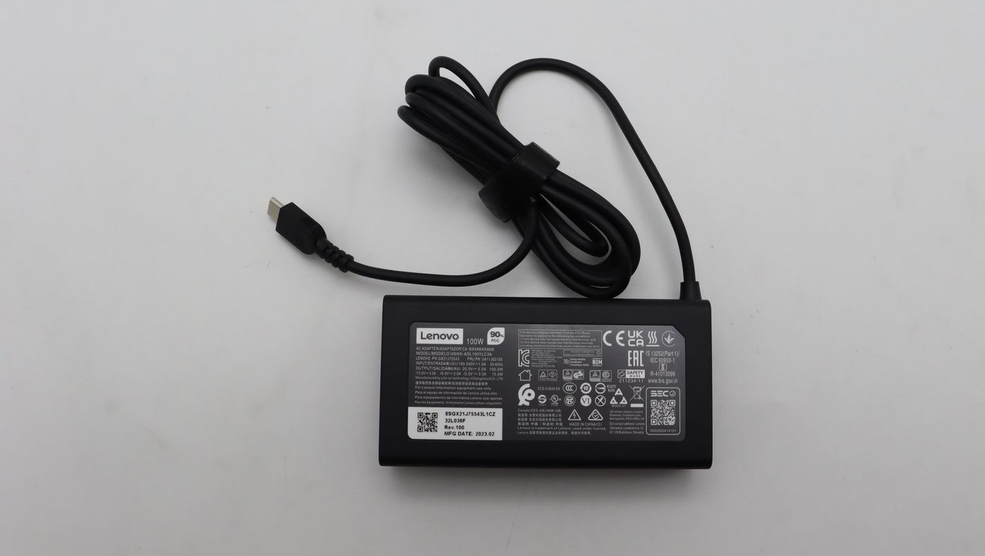 Lenovo AC Adapter USB-C 5V/9V/12V/15V/20V 100W includes power cable