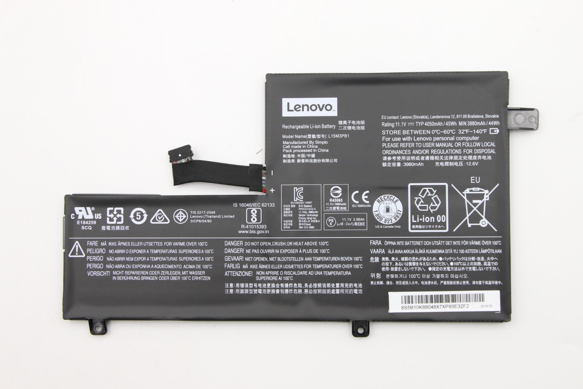 Lenovo 5B10K88048 laptop spare part Battery