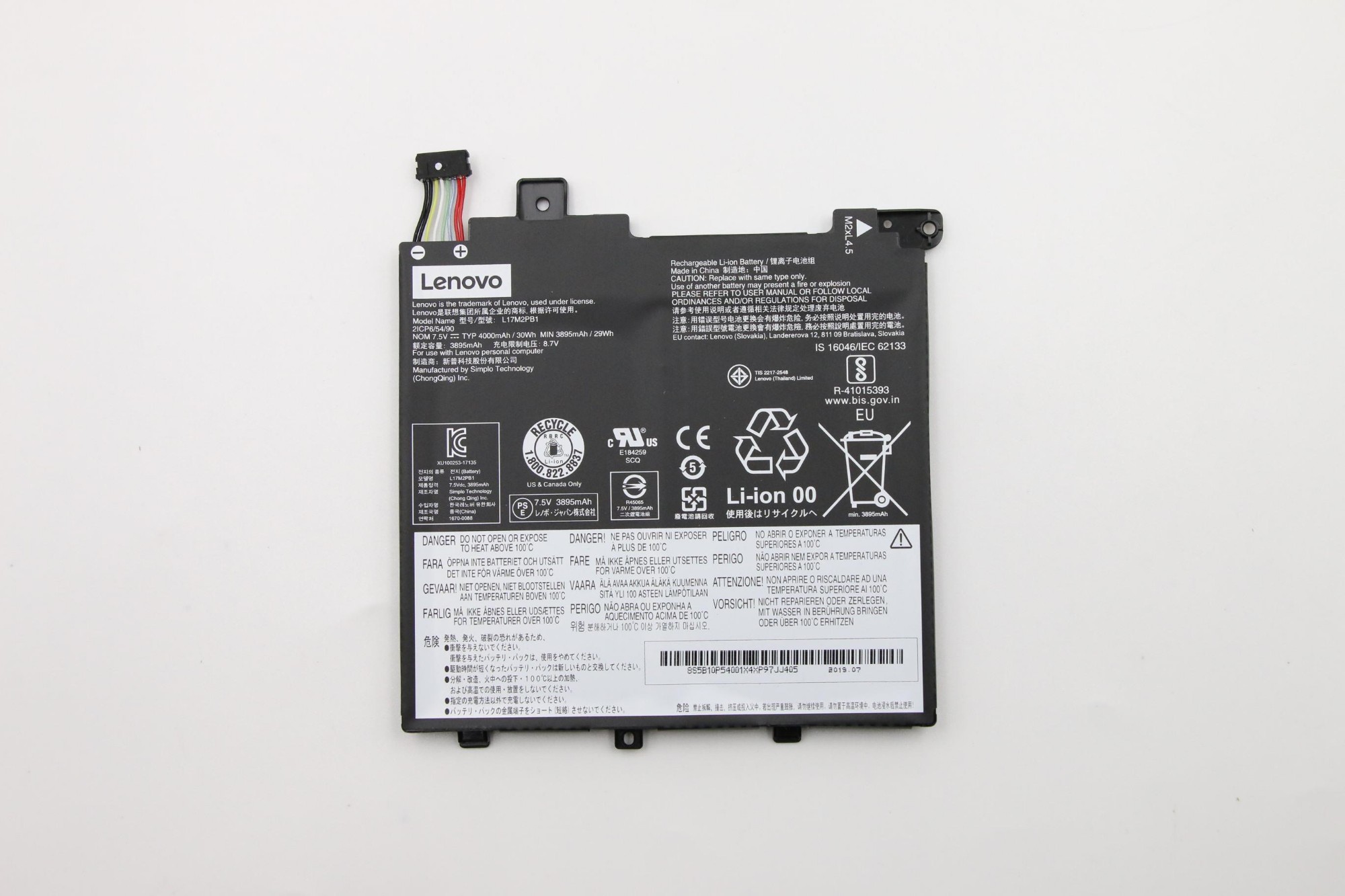 Lenovo 5B10P54001 laptop spare part Battery