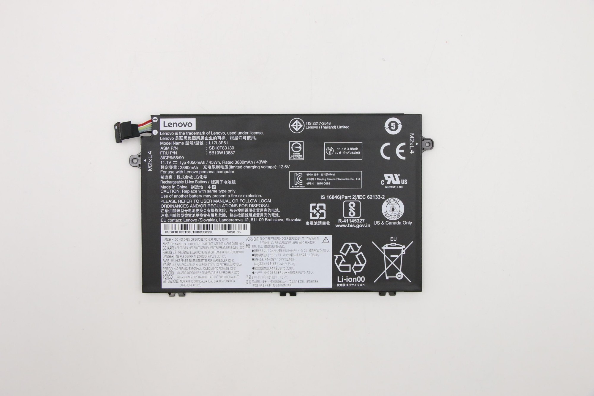 Lenovo 5B10W13887 laptop spare part Battery