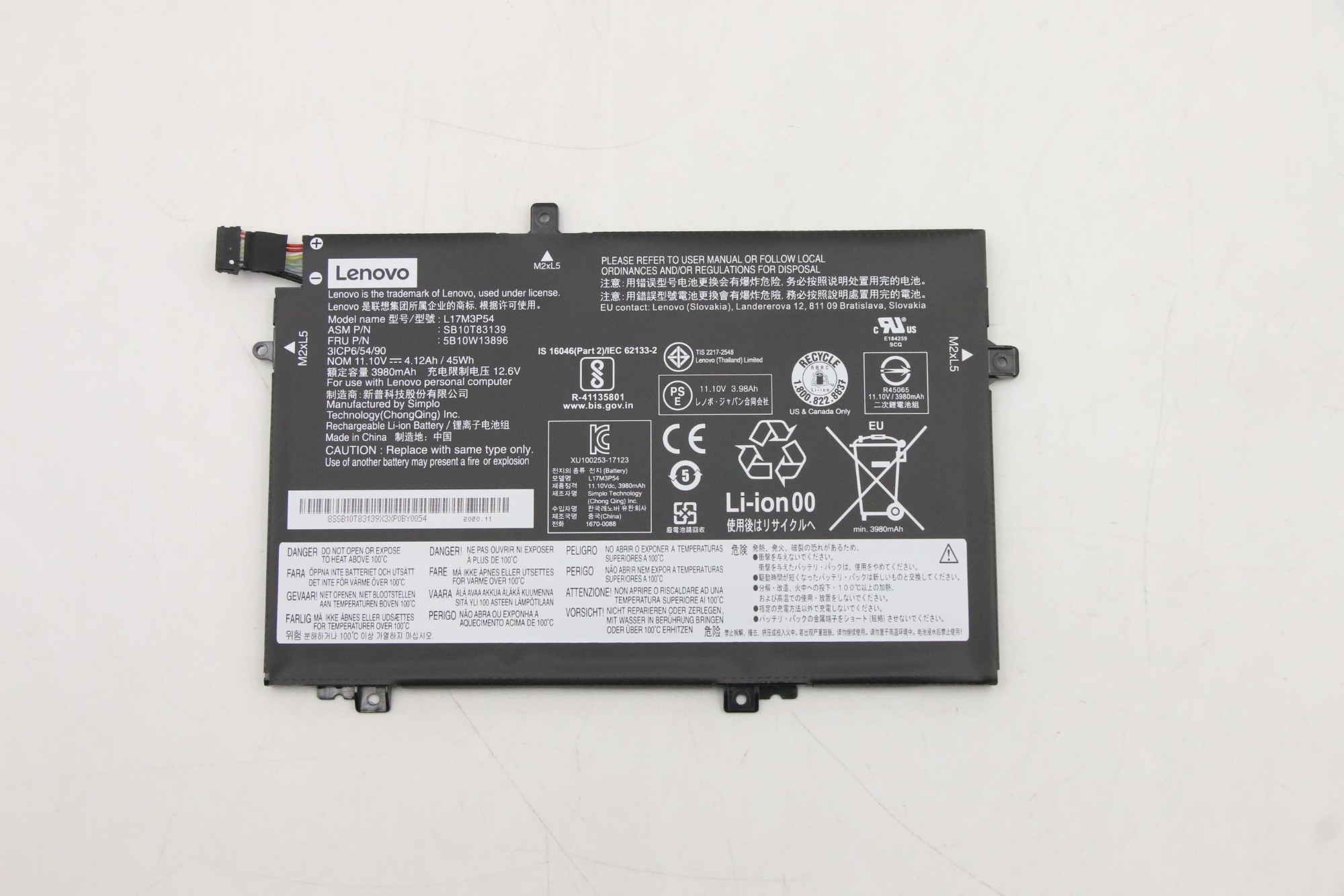 Lenovo 5B10W13896 laptop spare part Battery