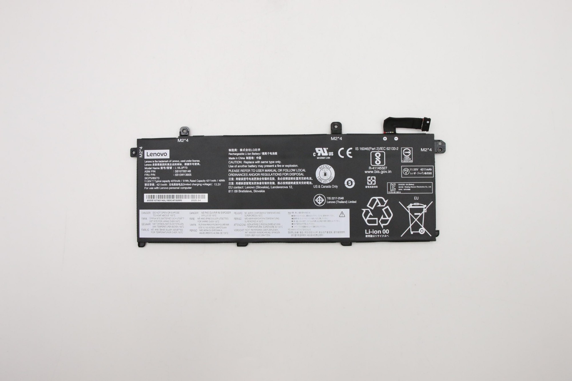 Lenovo 5B10W13905 laptop spare part Battery