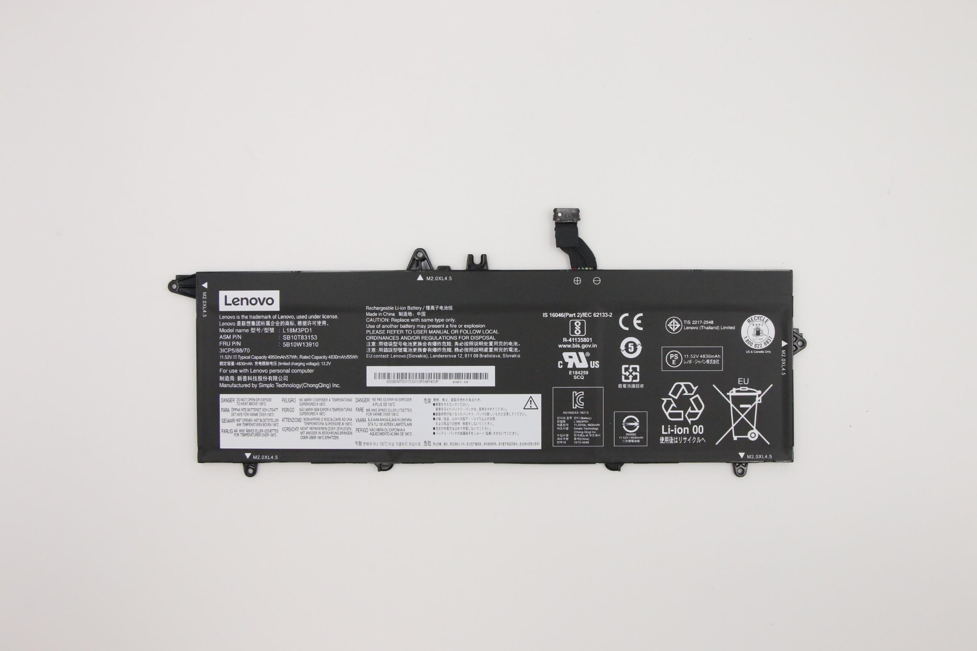Lenovo 5B10W13910 laptop spare part Battery