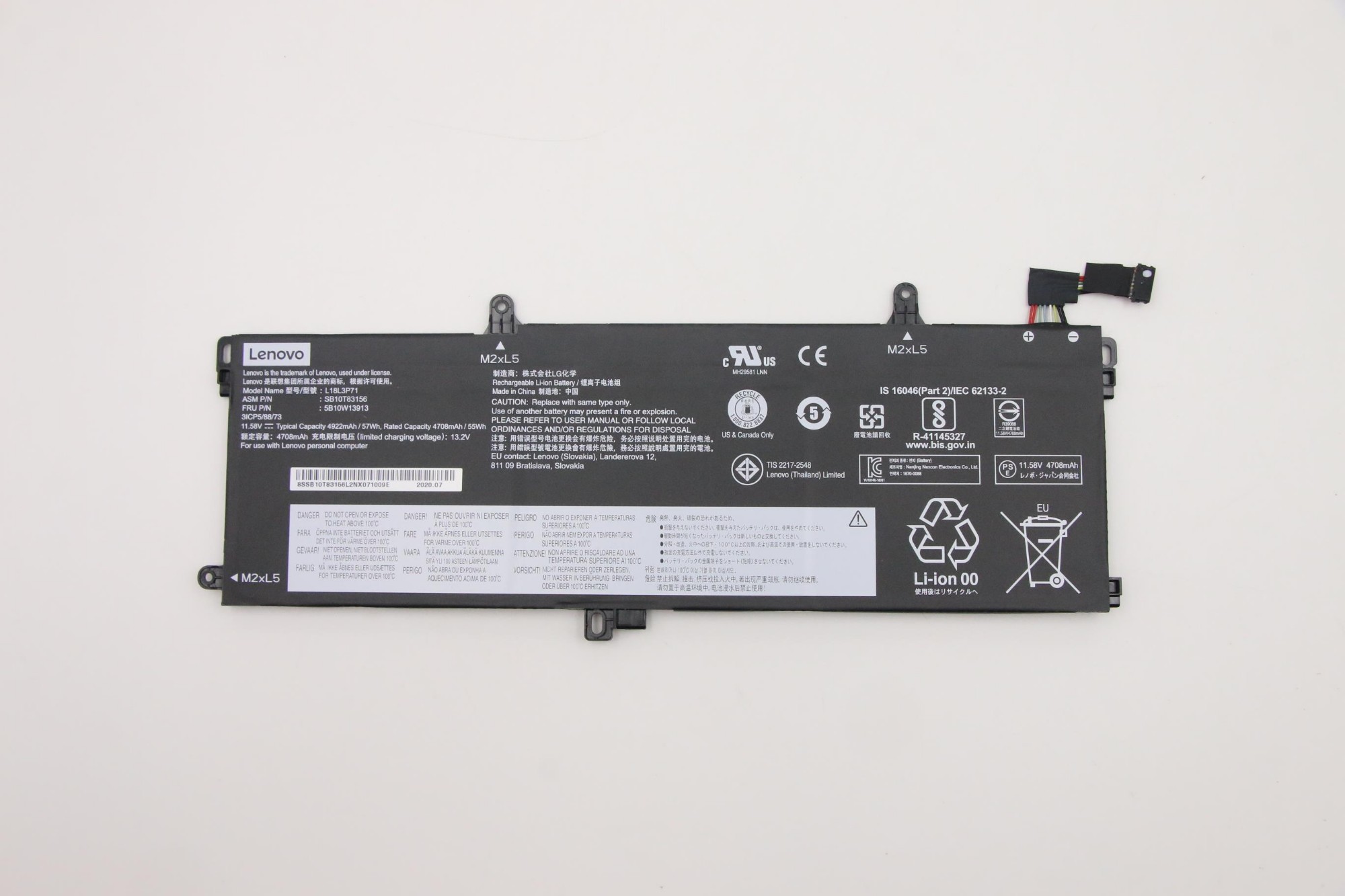 Lenovo 5B10W13913 laptop spare part Battery