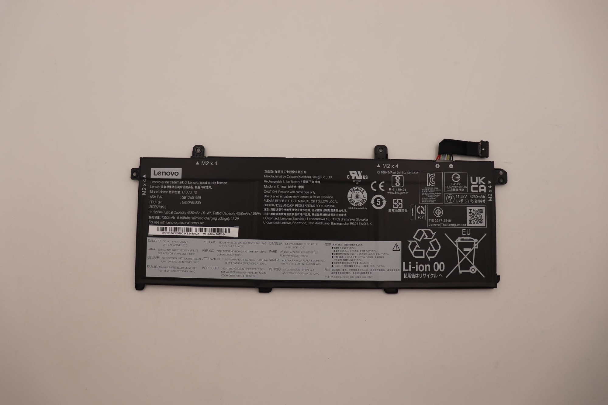 Lenovo 5B10W51830 laptop spare part Battery