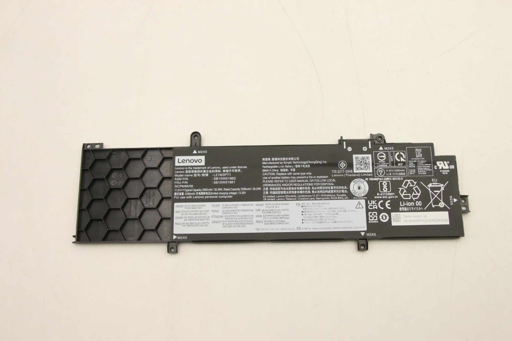 Lenovo 5B10W51861 laptop spare part Battery
