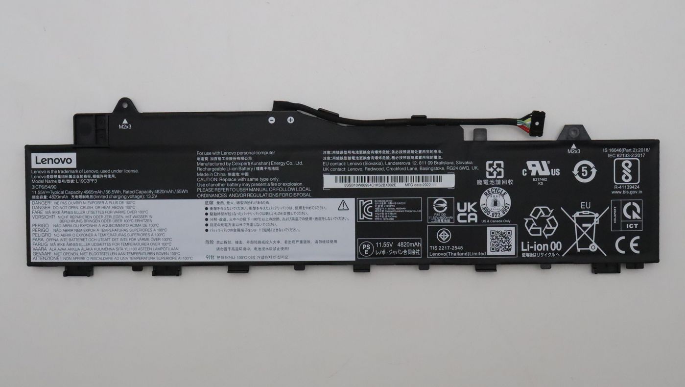 Lenovo Li-ion laptop battery 11.55V