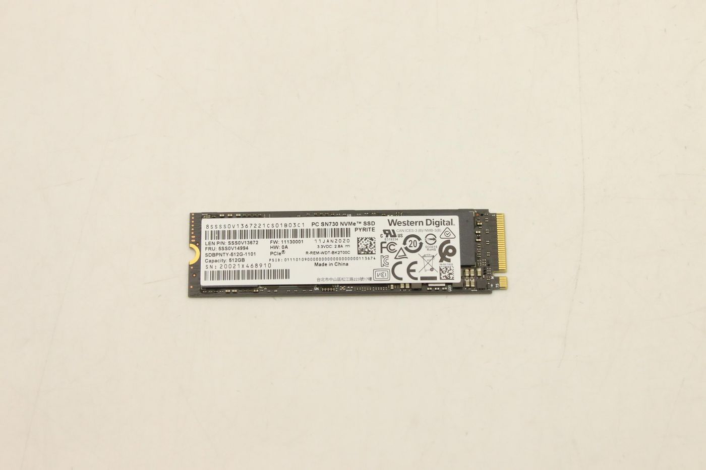 Lenovo 512GB M.2 2280 PCIe 3.0 NVMe