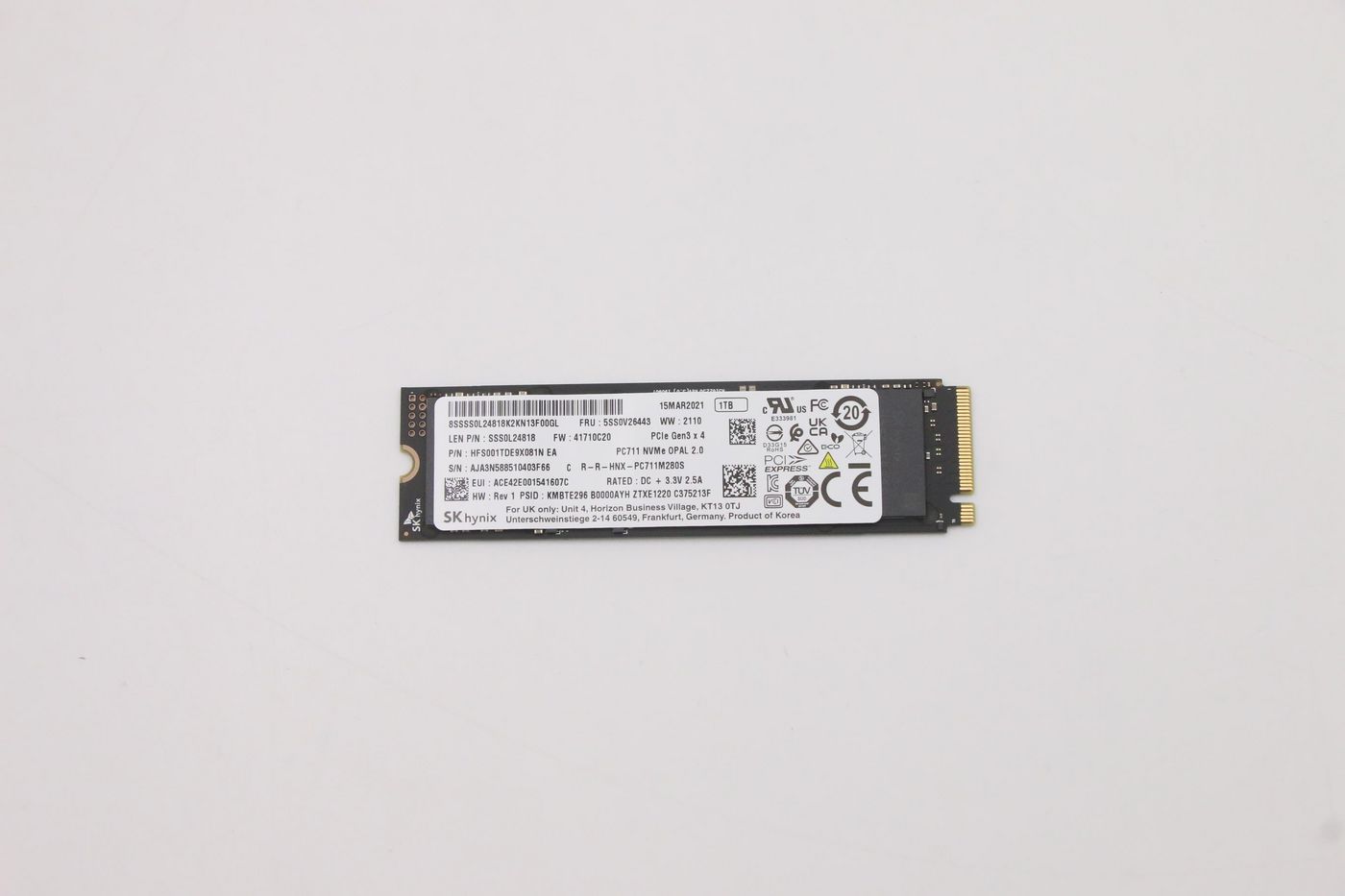 Lenovo 1TB M.2 2280 PCIe 3.0 NVMe SSD