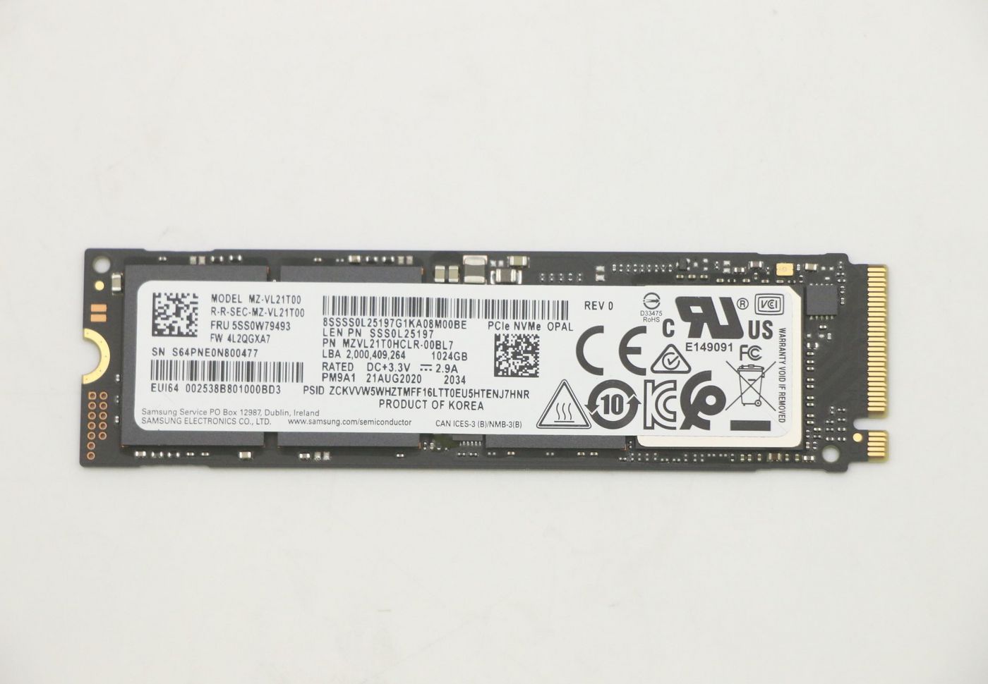 Lenovo 1TB M.2 2280 PCIe NVMe SSD