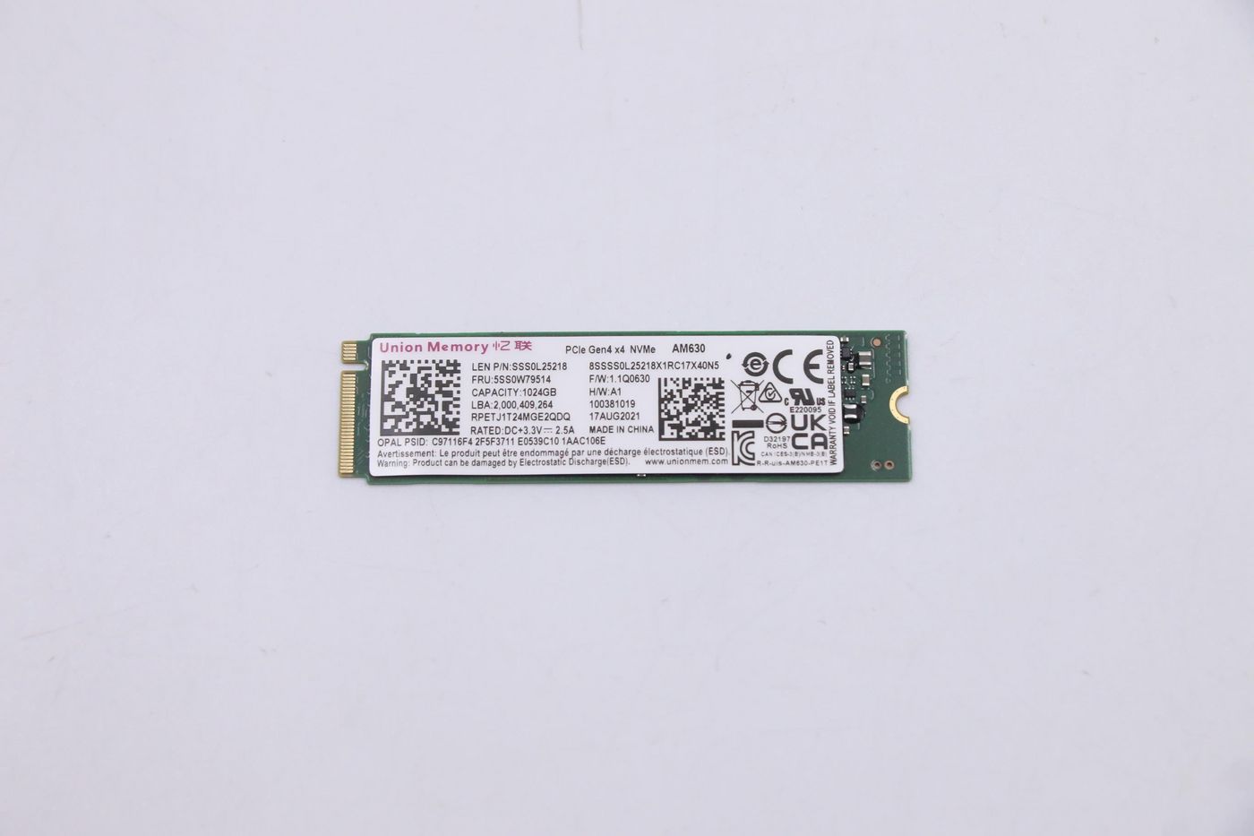 Lenovo 1TB M.2 NVMe SSD with PCIe