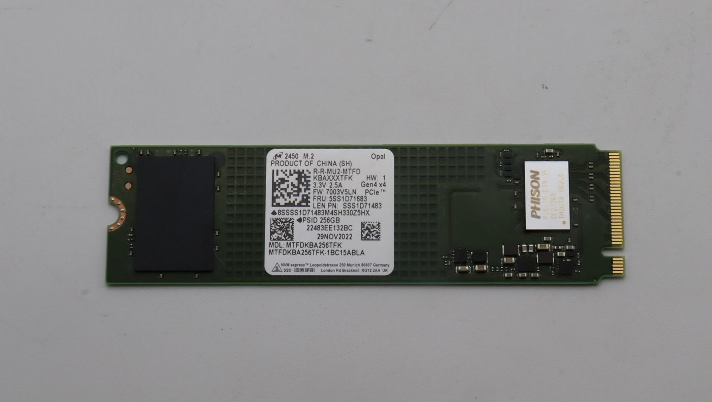 Lenovo 256GB M.2 NVMe SSD with PCIe