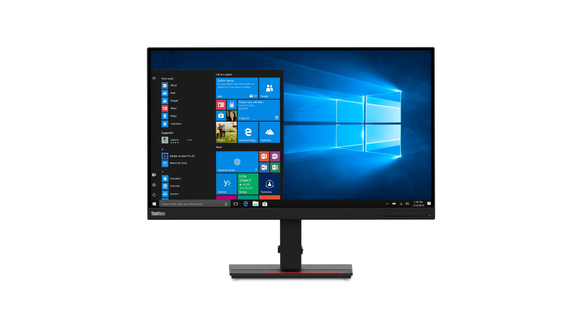 Lenovo ThinkVision T27q-20 LED display 68.6 cm (27") 2560 x 1440 pixels Quad HD LCD Black