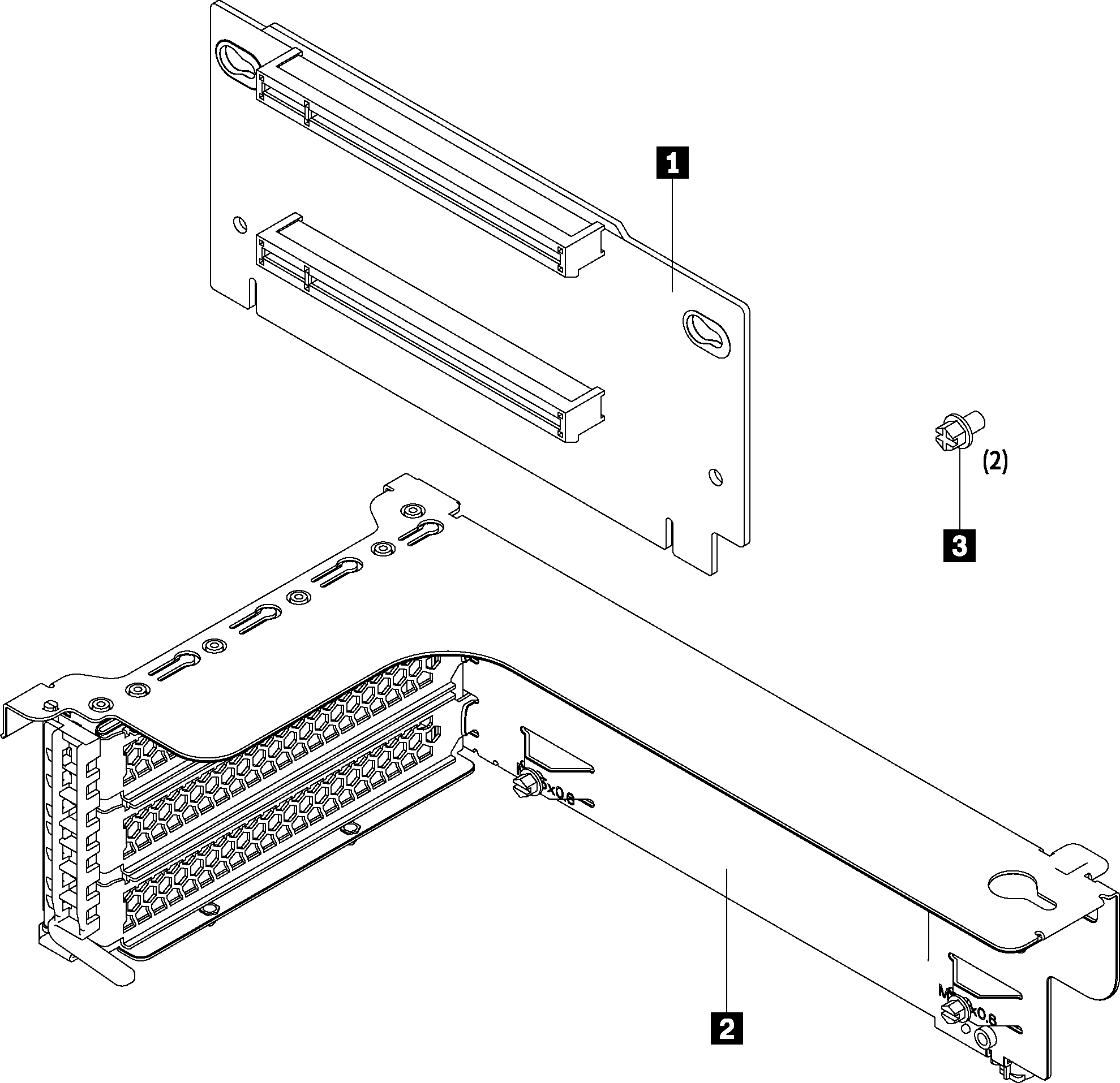 Lenovo ThinkSystem SR550/SR590/SR650 x16/x8 PCIe FH Riser 1 Kit