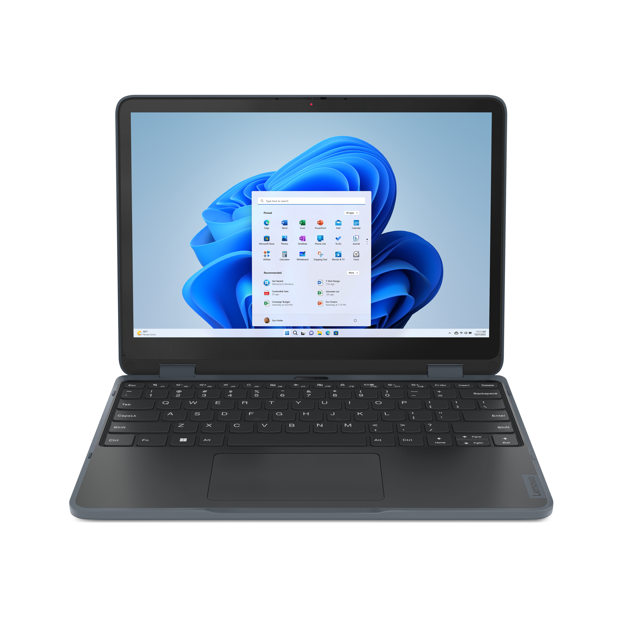 Lenovo 500w Yoga Gen 4 Intel® N N100 Hybrid (2-in-1) 31 cm (12.2") Touchscreen WUXGA 8 GB LPDDR5-SDRAM 128 GB SSD Wi-Fi 6 (802.11ax) Windows 11 Pro UK English Grey