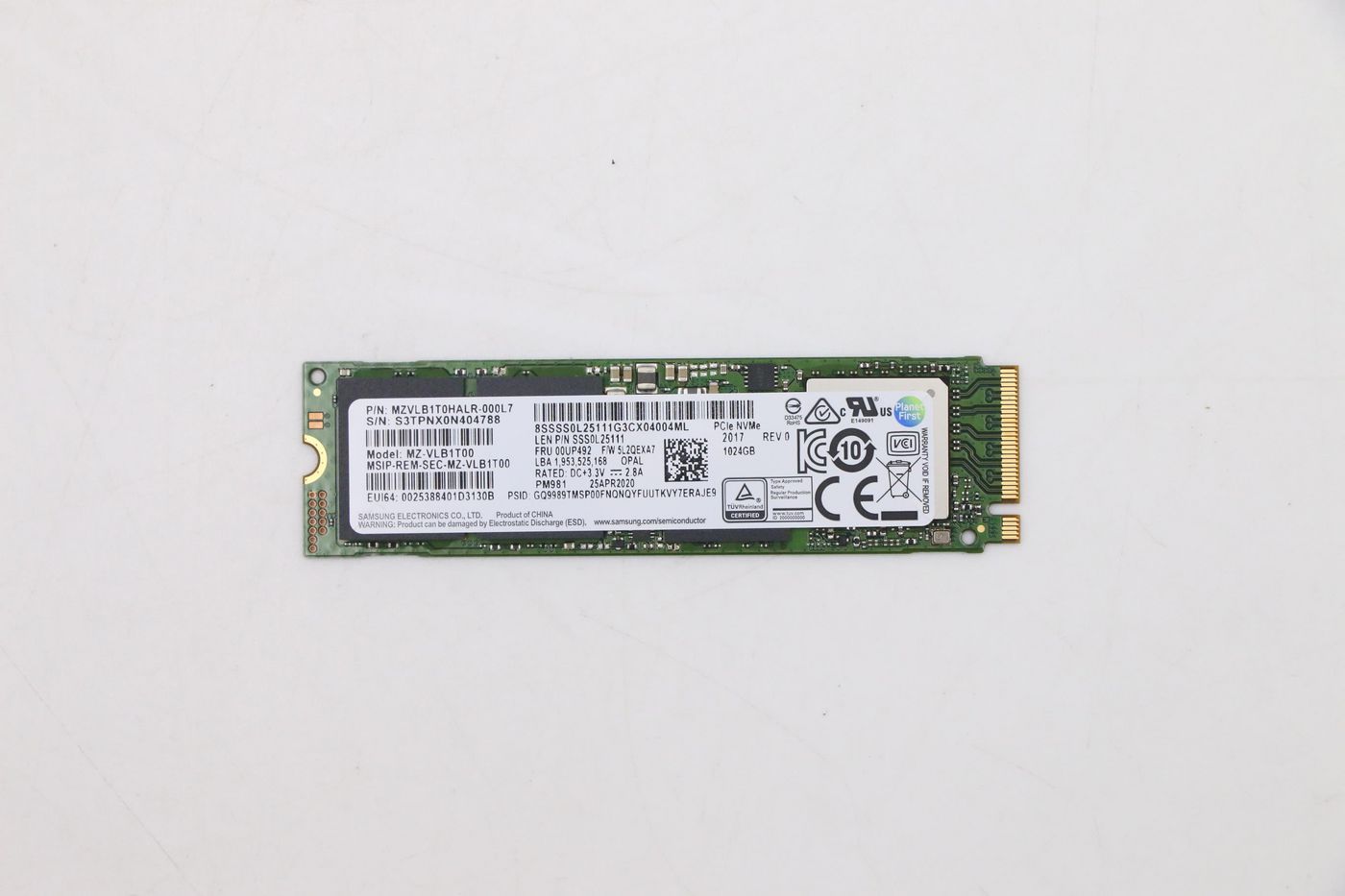 Lenovo 1TB M.2 2280 PCIe NVMe SSD