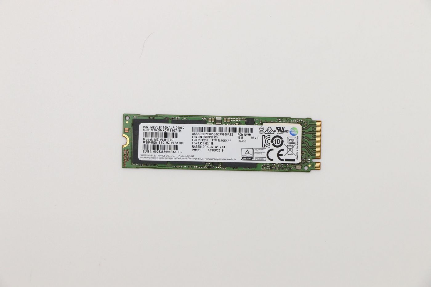 Lenovo 1TB PCIe M.2 NVMe SSD