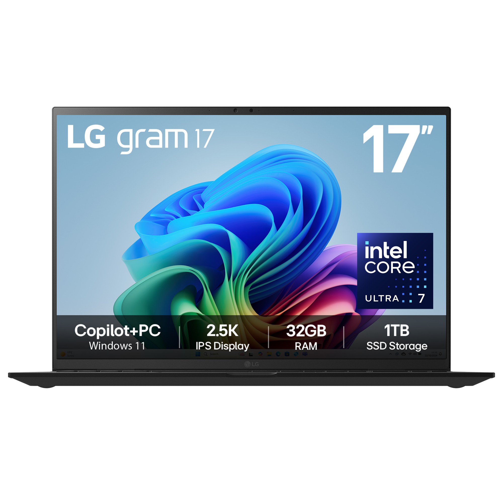 LG Gram 17Z90TL-G 17" Hybrid AI Copilot+ Laptop - Intel® Core™ Ultra 7 258V, 1TB SSD, 32 GB RAM - Black - [2025]