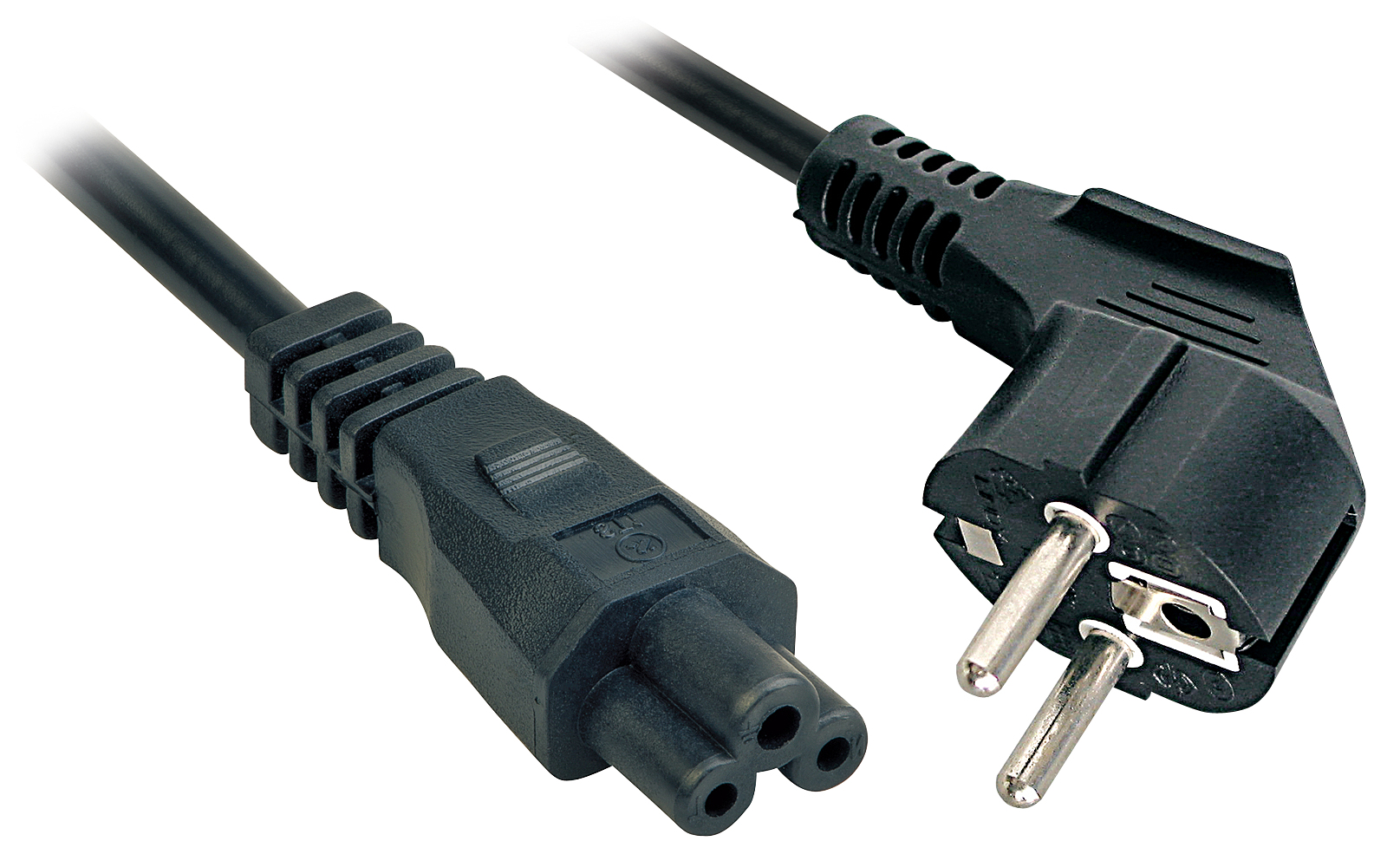 Lindy 5m, CEE 7/7 - IEC 320 C5 Black CEE7/7 C5 coupler