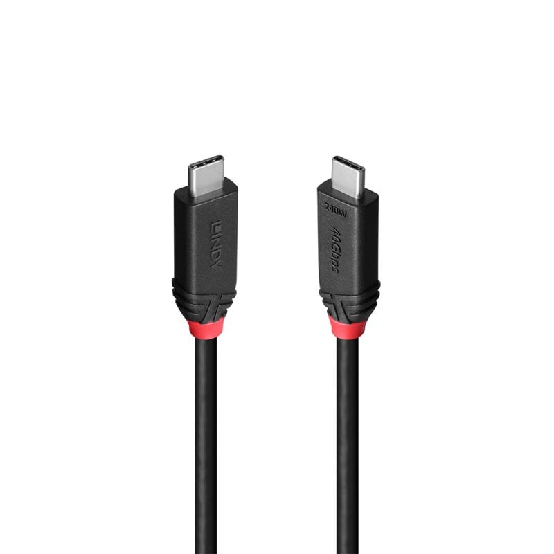 Lindy 1m USB4 240W Type C Cable, Black Line