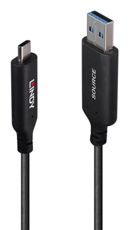 Lindy 25m USB 3.2 Gen 1 Type A to C Fibre Optic Hybrid Cable