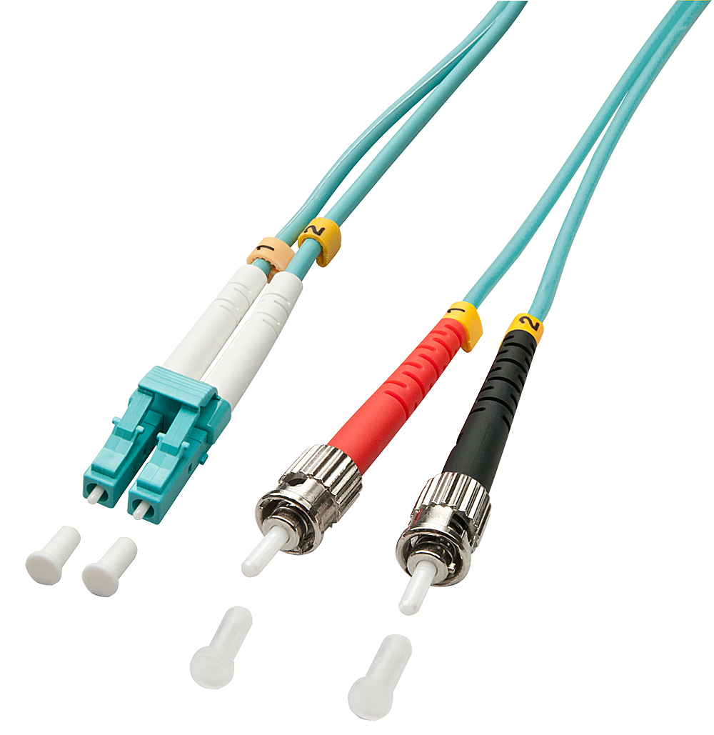 Lindy 1.0m OM3 LC - ST Duplex fibre optic cable 1 m Turquoise