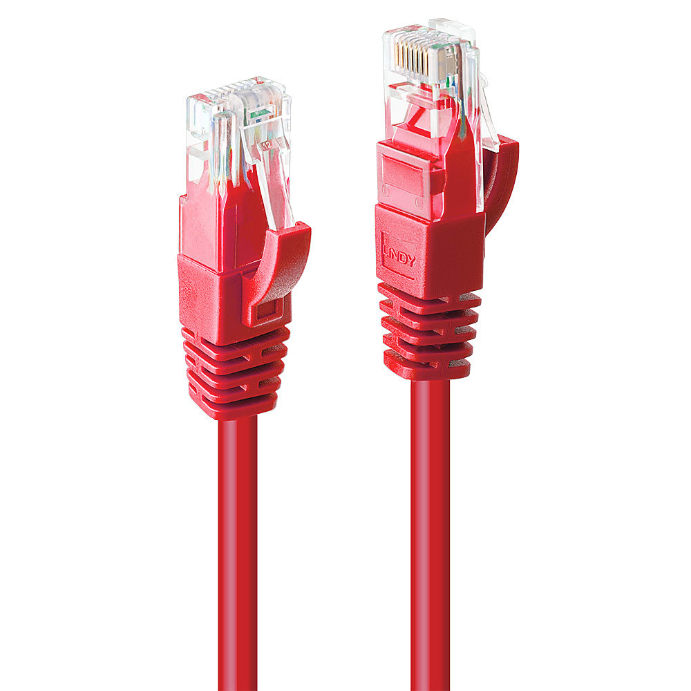 Lindy 1m Cat.6 U/UTP Network Cable, Red