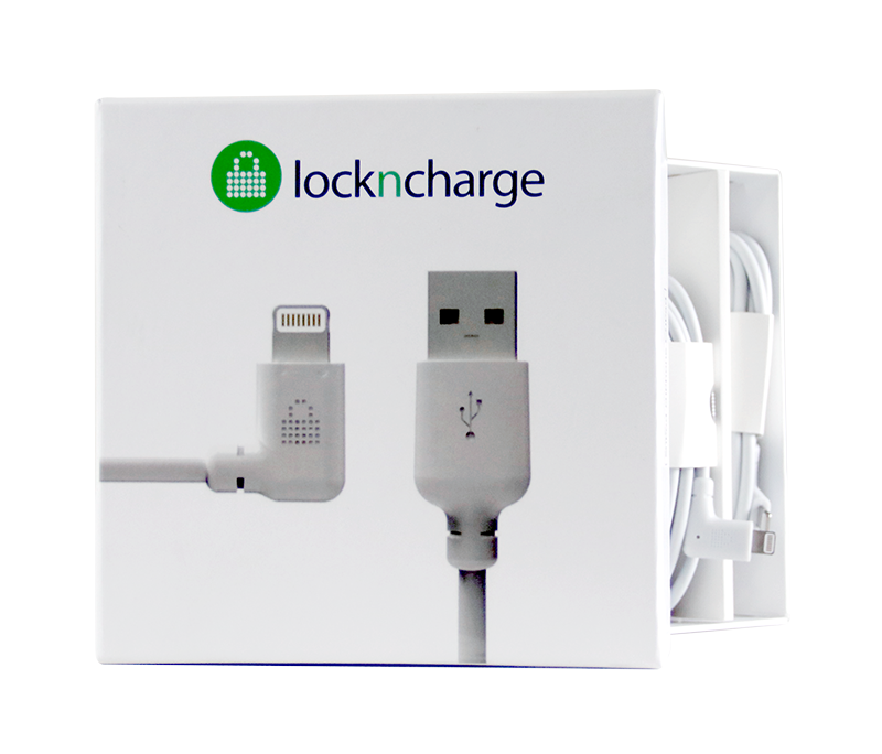 LocknCharge Lightning Cable Right Angle 1.2m 5-pack