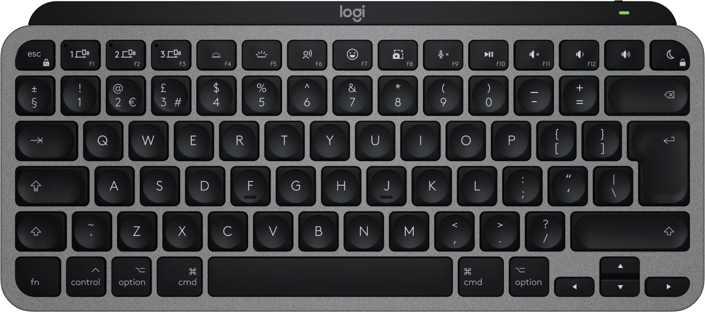 Logitech MX Keys Mini For Mac keyboard Home/Office Bluetooth QWERTY UK English Black, Grey