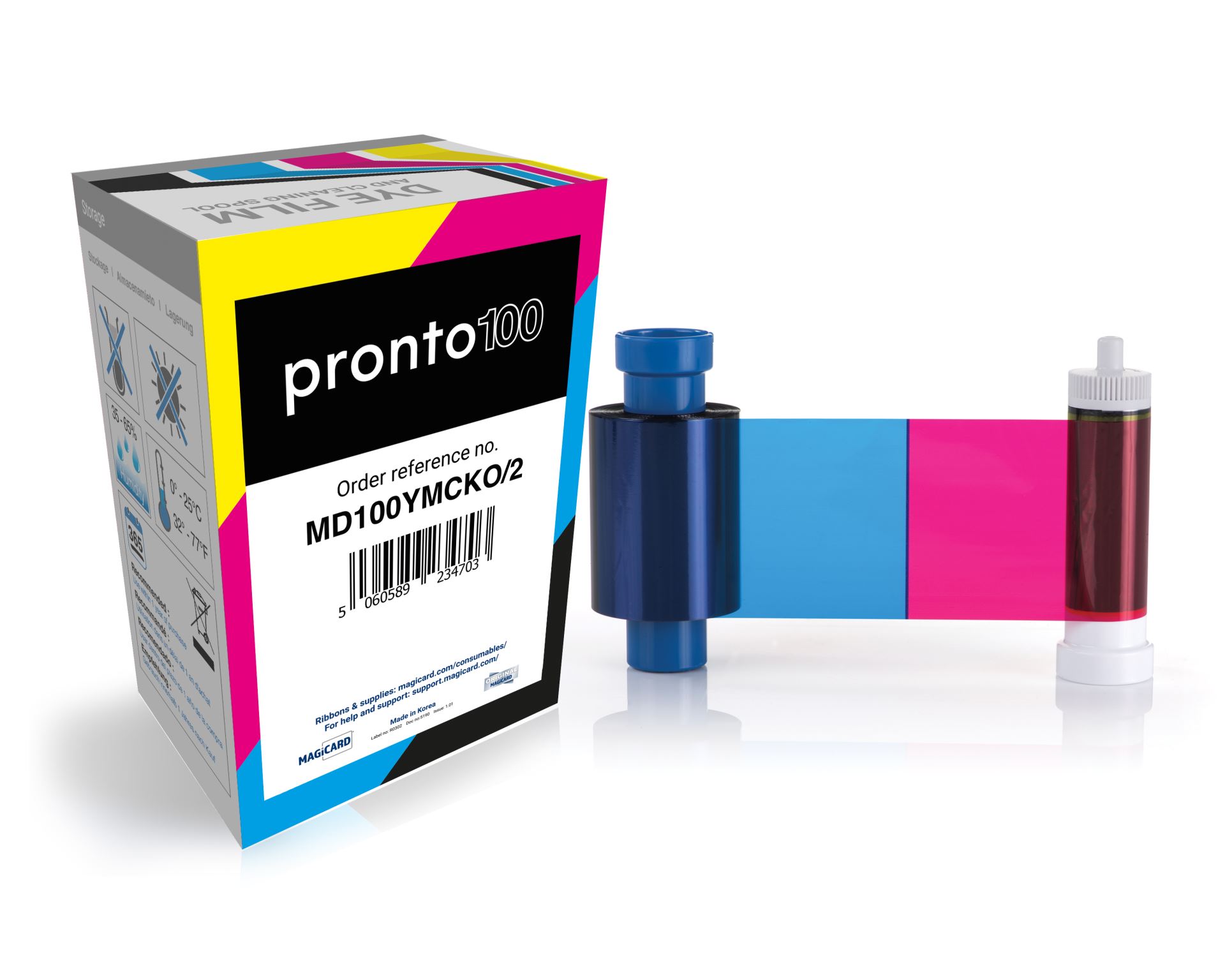 MAGICARD MD100YMCKO Colour Ribbon (100 Prints)