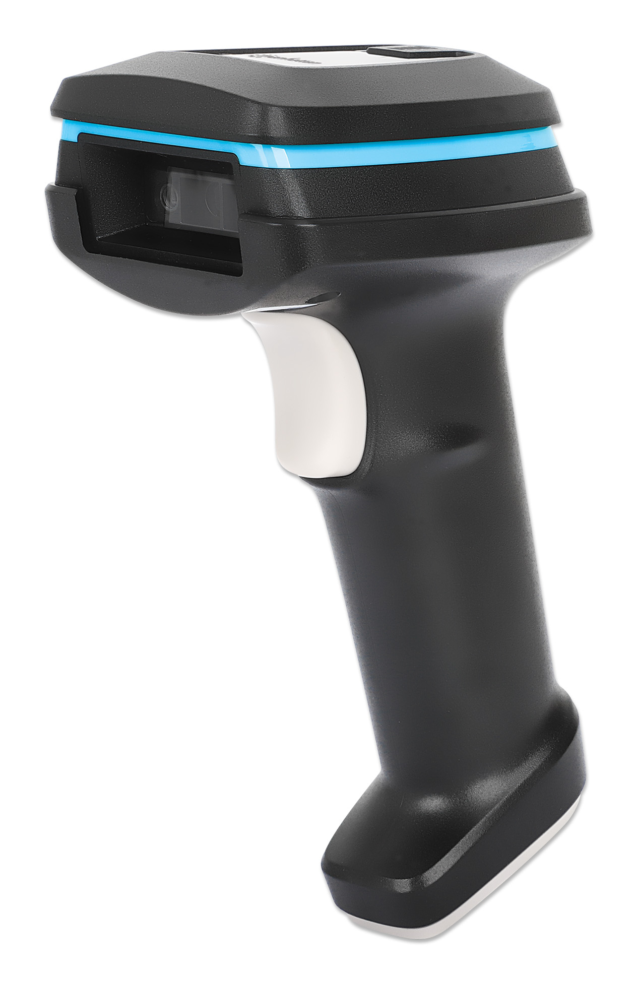 Manhattan 2D Long Range LED Barcode Scanner, USB, 450mm Scan Depth, Max Ambient Light 100,000 lux (sunlight), Supports symbologies - 1D (x21 versions) and 2D (x10 versions), Scanner RJ45 to USB 1.8m cable (most popular type, which is USB-A), Black, 3 Year