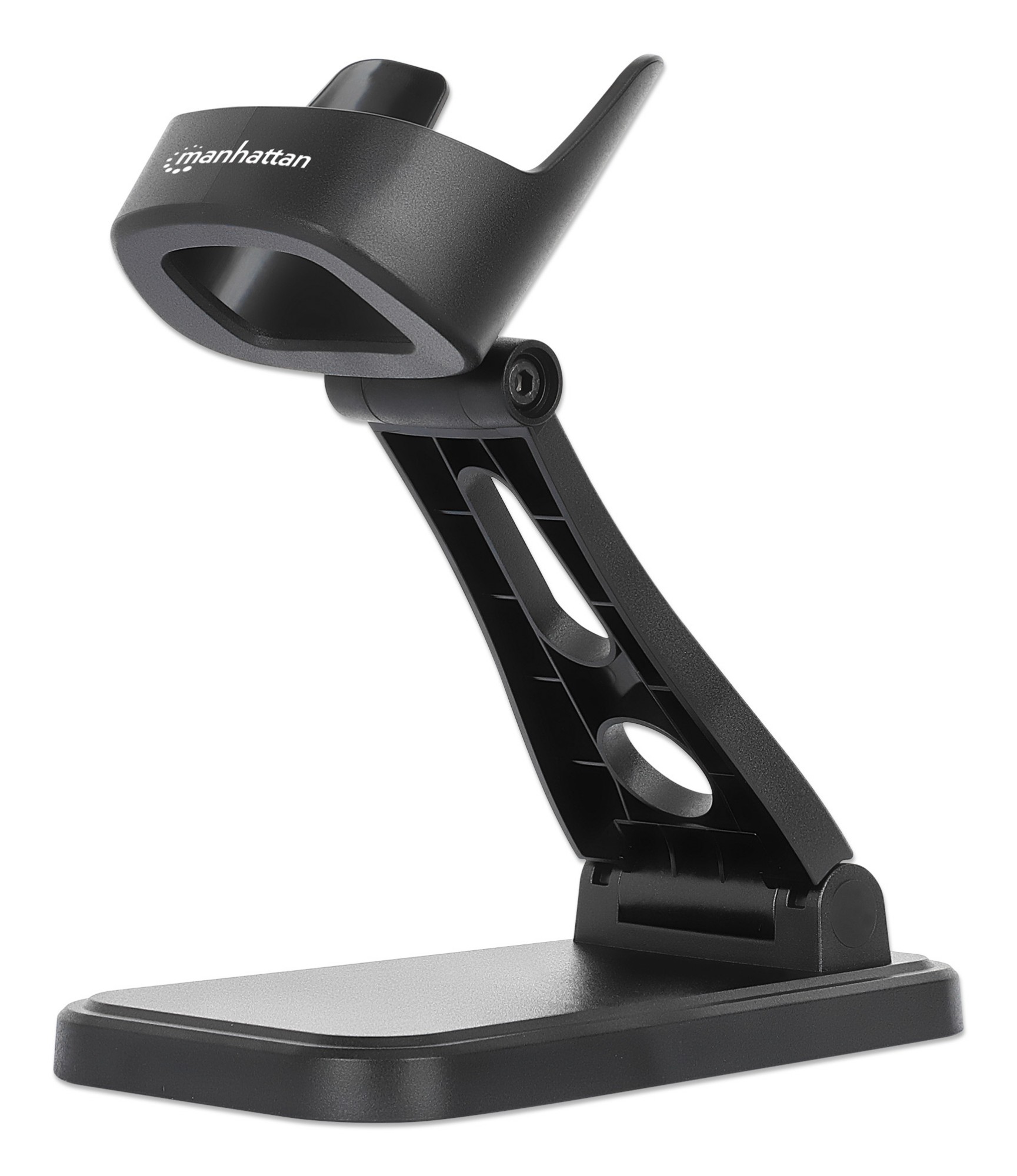 Manhattan Adjustable Barcode Scanner Stand, Height and Angle Adjustable, suitable for barcode scanner products 153997, 154116 and 154185, Black, Lifetime Warranty