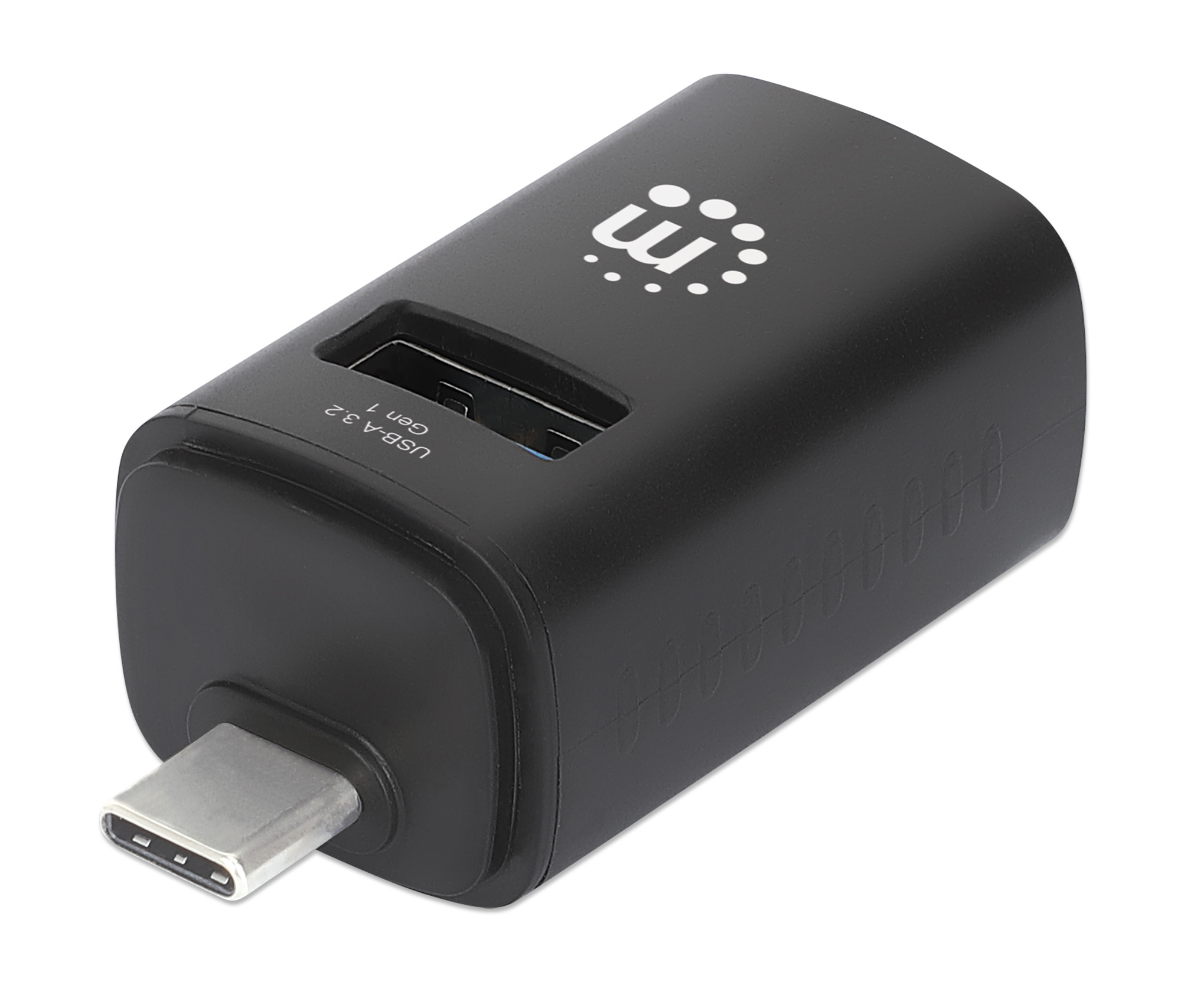 Manhattan USB-C 3-Port Hub, ULTRA COMPACT, 3x USB-A Ports (1x 5 Gbps USB 3.2 Gen1 aka USB 3.0, 3 x 480 Mbps USB 2.0), External Power Supply Not Needed, Universal for all devices, SuperSpeed USB, Black, Three Year Warranty