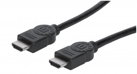 Manhattan HDMI 4K@30Hz Cable with Ethernet, 1.8m, Male to Male, Black, Ultra HD 4k x 2k, Fully Shielded, Gold Plated Contacts, Lifetime Warranty, High Speed, Equivalent to HDMIMM6HS