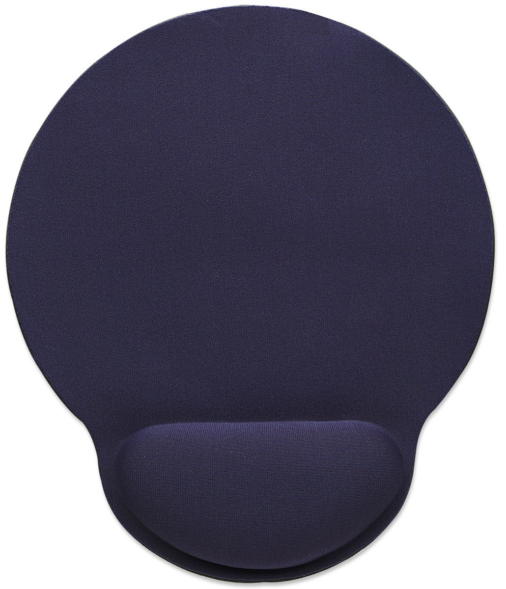 Manhattan Wrist Gel Support Pad and Mouse Mat, Blue, 241 Ã— 203 Ã— 40 mm, non slip base, Lifetime Warranty, Card Retail Packaging