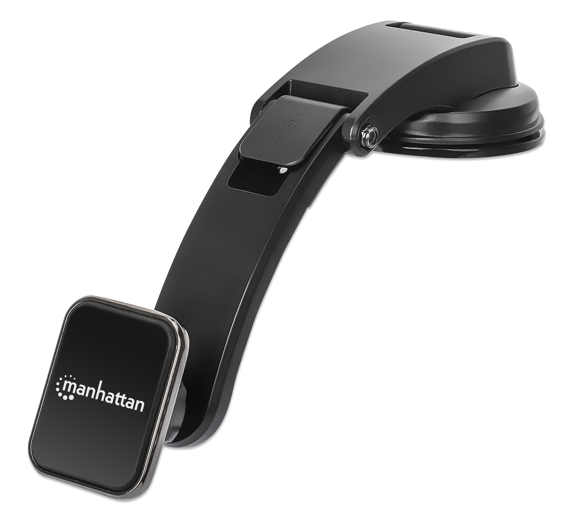 Manhattan Universal Car Dashboard Mount with Magnetic Phone Holder for Smartphones, Horizontal or Vertical Use, Black, Three Year Warranty
