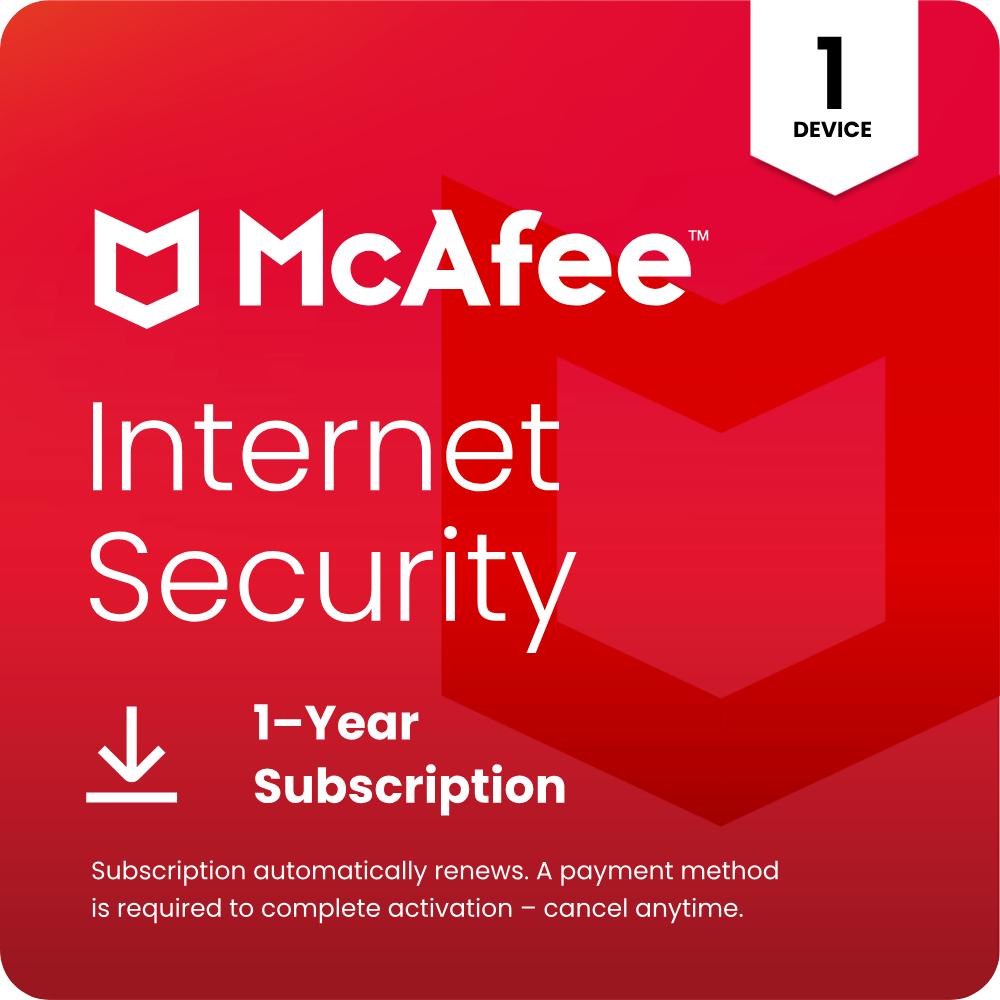 McAfee Internet Security Antivirus security 1 license(s) 1 year(s)