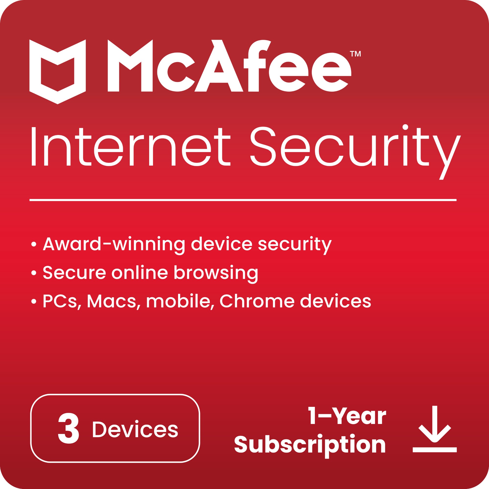 McAfee Internet Security 3 Device 1 Year