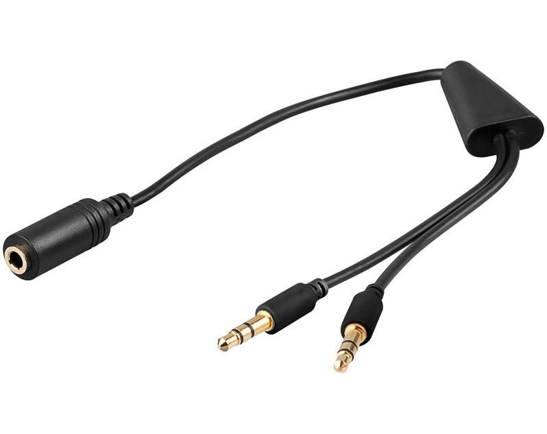 Microconnect AUDAL audio cable 0.4 m 2 x 3.5mm 3.5mm Black