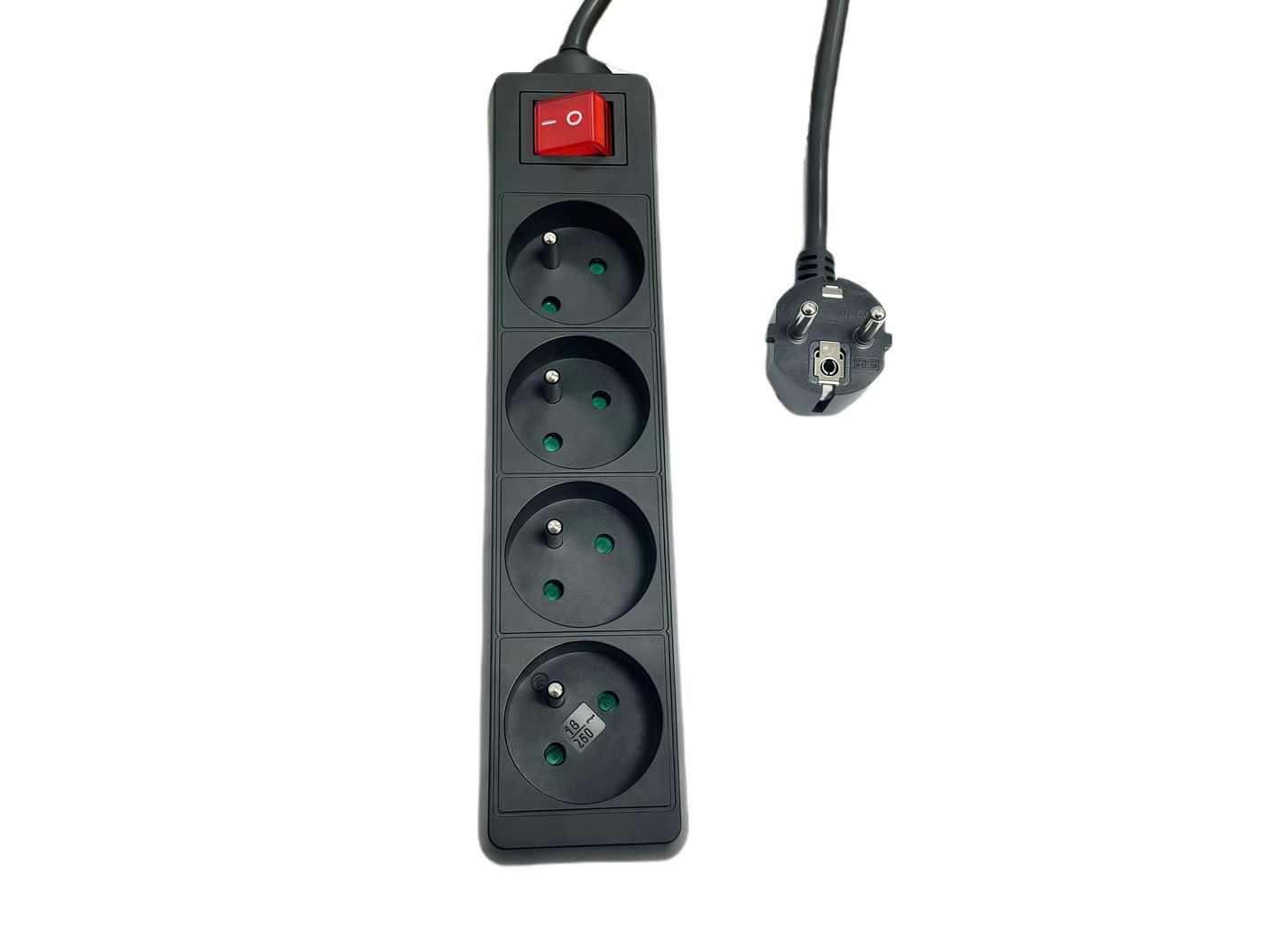 Microconnect 4-way Power Strip on/off