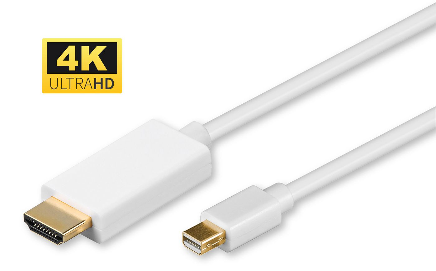 Microconnect MDPHDMI3-4K video cable adapter 3 m Mini DisplayPort HDMI Type A (Standard) White