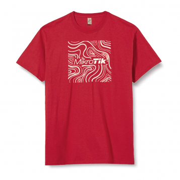 Mikrotik T-shirt Square/Swirl Design - Red (Size XL)