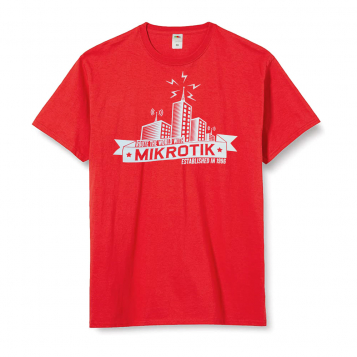 Mikrotik T-shirt Building/Tower Design - Red (Size XXL)