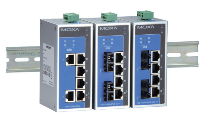 Moxa EDS-P206A-4PoE-M-ST Unmanaged Power over Ethernet (PoE) Grey