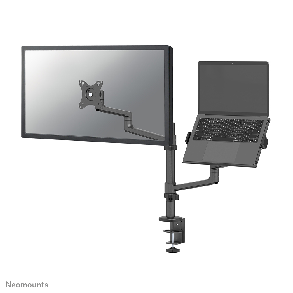 Neomounts DS20-425BL2 Monitor arm with laptop holder 17-27" - space saving
