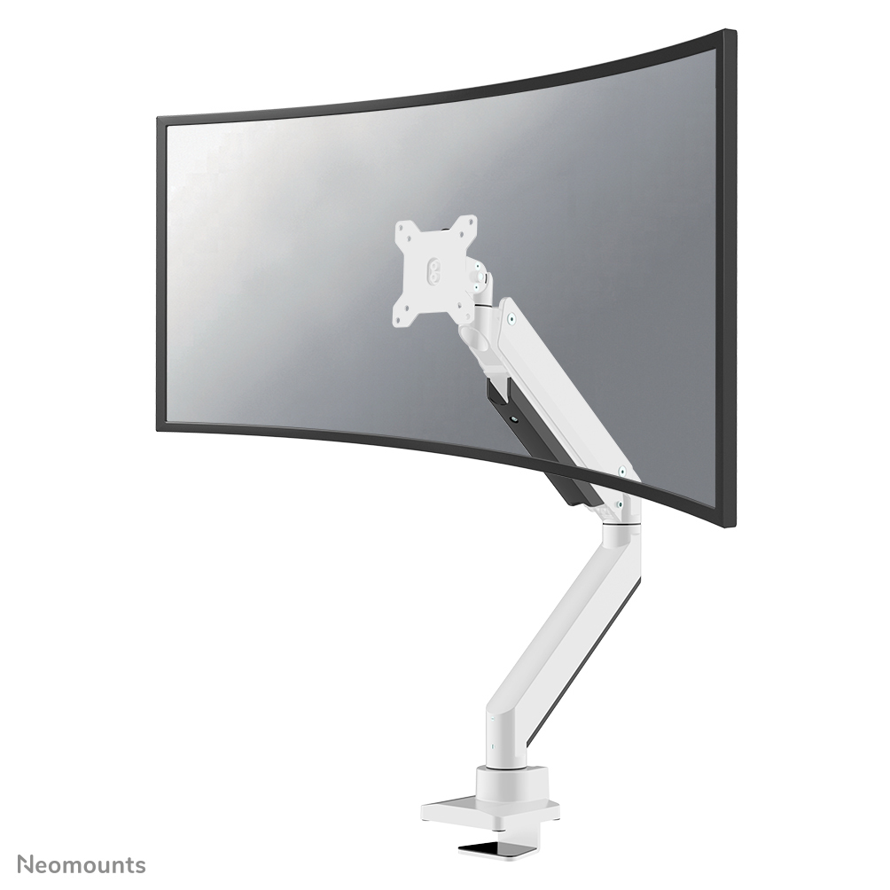 Neomounts NM-D775WHITEPLUS Monitor arm 10-49" - gas spring - Topfix - 180°-stop