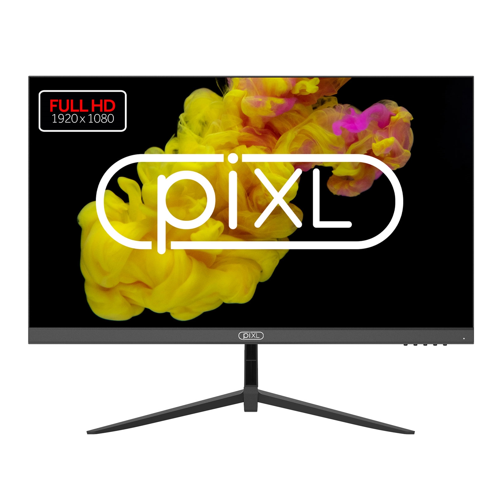 PIXL PX24IVHFPD 24 Inch Frameless Monitor, Widescreen IPS LED Panel, 5ms Response Time, 100Hz Refresh Rate, Full HD 1920 x 1080, VGA, HDMI, 16.7 Million Colour Support, Black Finish, 3 Year Warranty