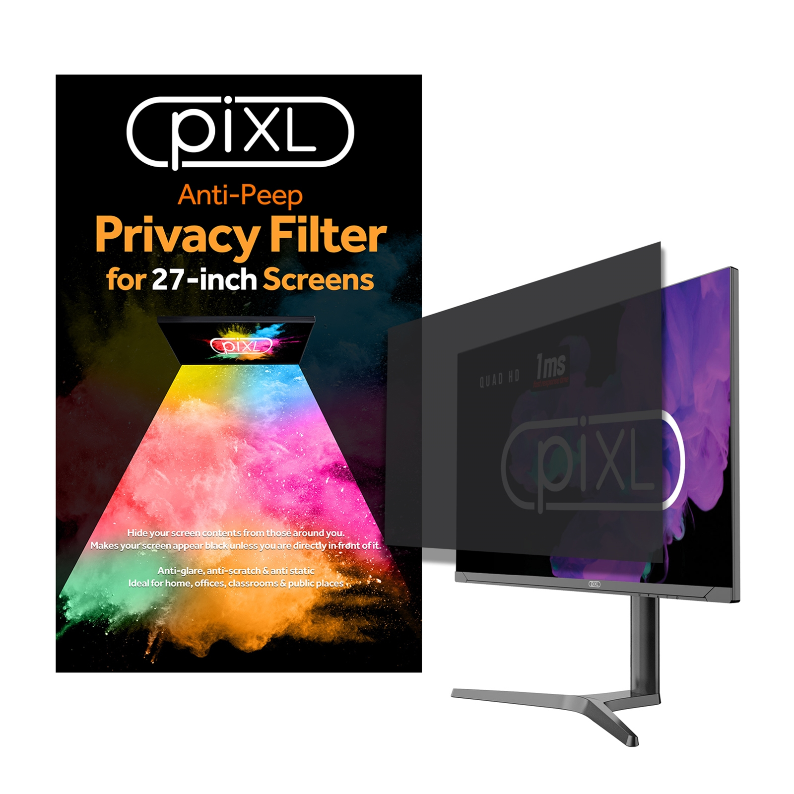 piXL 27 Inch Monitor Privacy Screen Filter 68.6 cm (27") Frameless display privacy filter